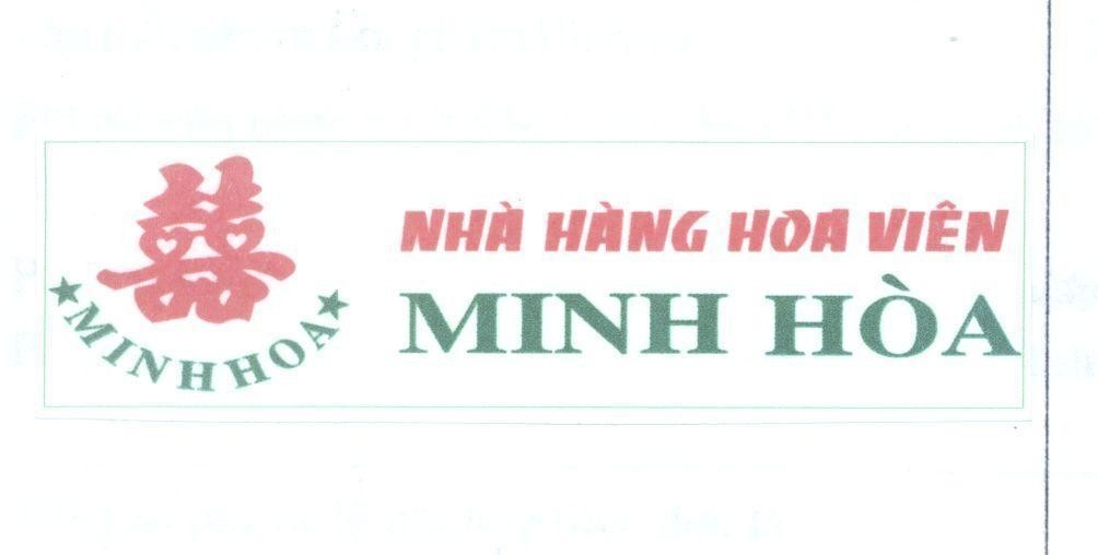 Mẫu nhãn hiệu Minh Hoà nhà hàng hoa viên