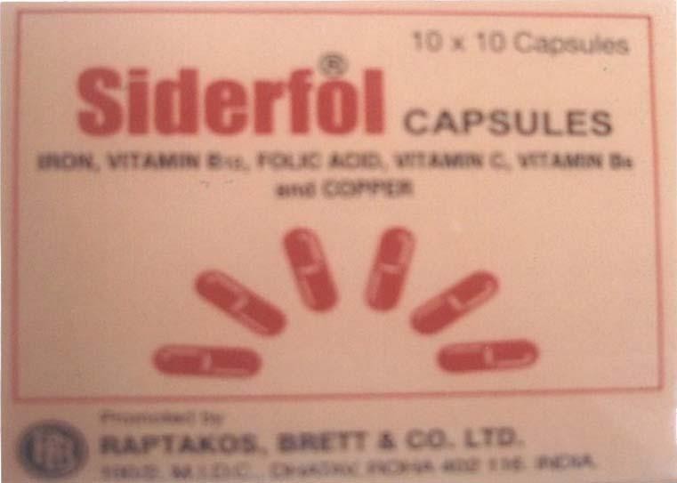 Mẫu nhãn hiệu SIDERFOL CAPSULES RB RAPTAKOS BRETT & CO LTD