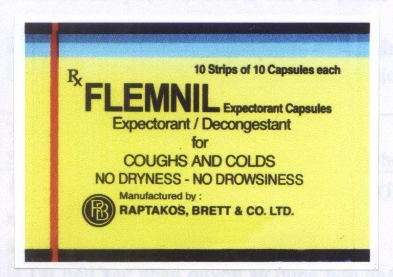Mẫu nhãn hiệu FLEMNIL RB R B RX RAPTAKOS BRETT & CO LTD