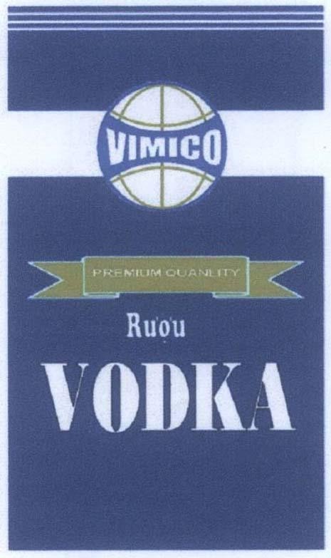 Mẫu nhãn hiệu VIMICO PREMIUM QUANLITY Rượu VODKA