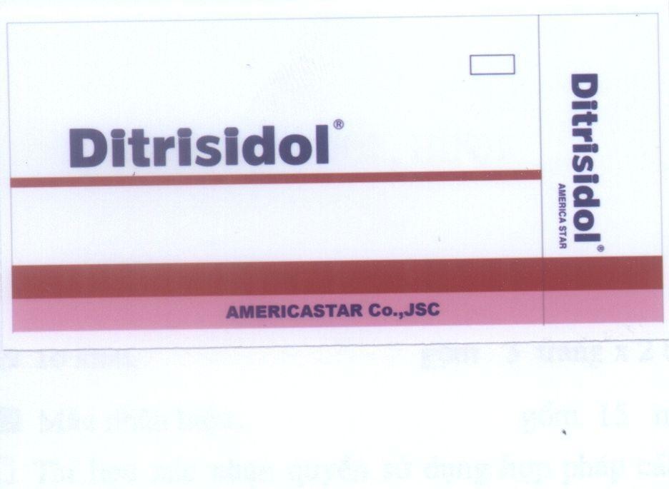 Mẫu nhãn hiệu DITRISIDOL AMERICASTAR CO JSC