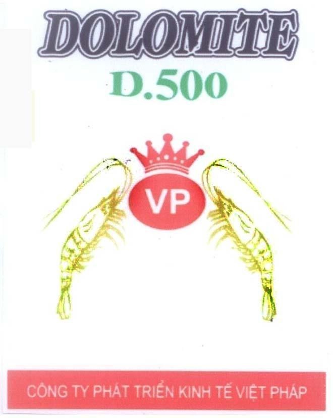 Mẫu nhãn hiệu DOLOMITE D.500 VP Công ty phát triển kinh tế Việt Pháp
