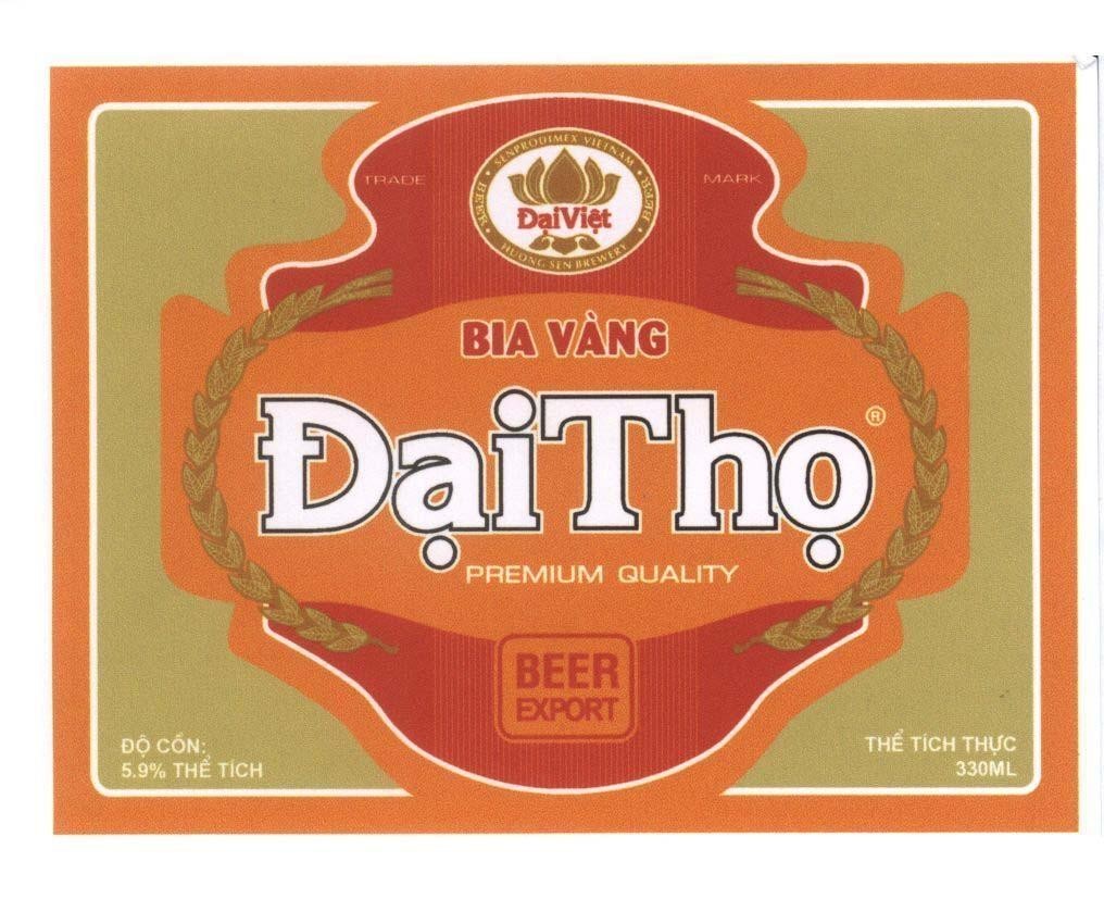 Mẫu nhãn hiệu senprodimex vietnam hương sen Đại Thọ Đại Việt PREMIUM QUALITY BEER EXPORT