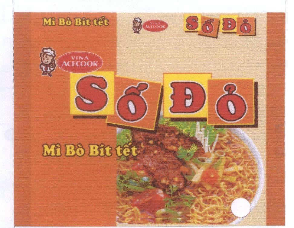 Mẫu nhãn hiệu Số đỏ mì bò bít tết VINA ACECOOK