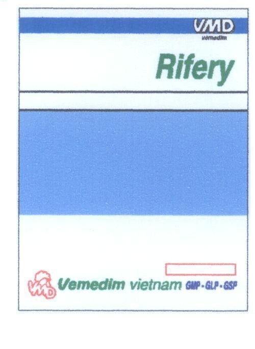 Mẫu nhãn hiệu VMD Rifery Vemedim vietnam GMP - GLP - GSP