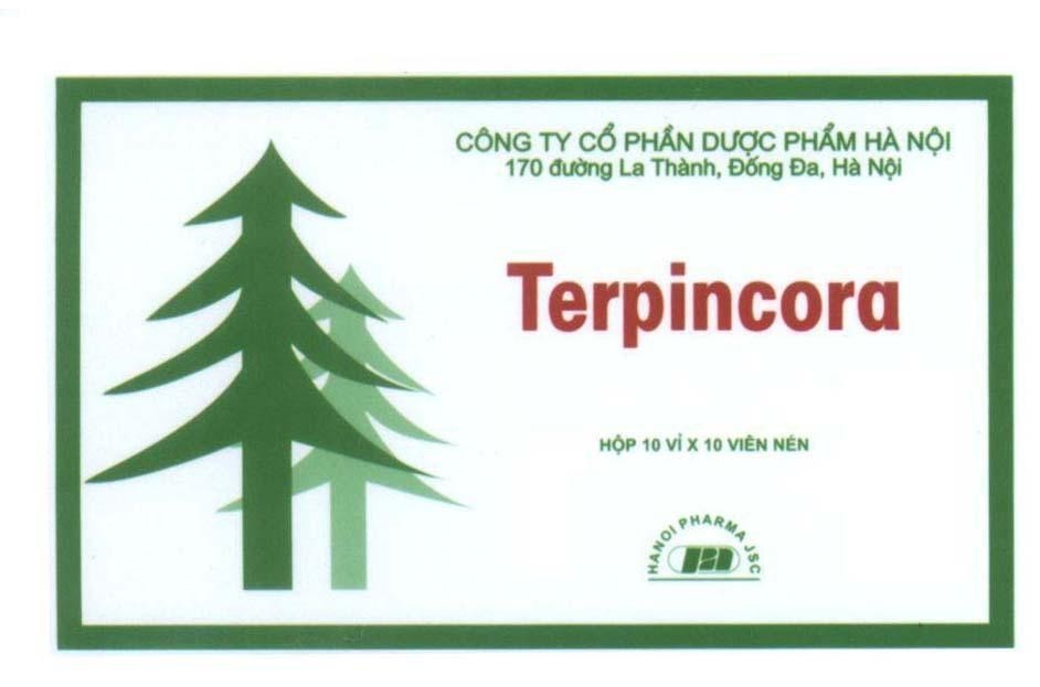 Mẫu nhãn hiệu Terpincora công ty cổ phần dược phẩm Hà Nội HN H N HANOI PHARMA JSC