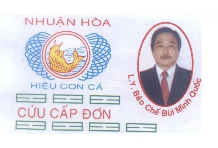 Mẫu nhãn hiệu Nhuận Hòa hiệu con cá cứu cấp đơn L Y bào chế Bùi Minh Quốc