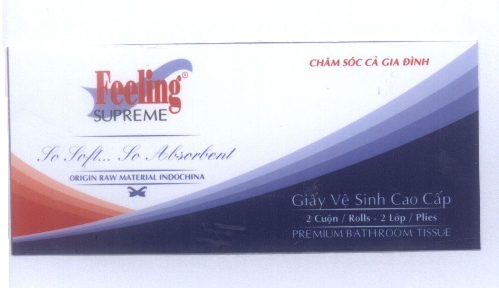 Mẫu nhãn hiệu Feeling SUPREME So Soft So Absorbent ORIGIN RAW MATERIAL INDOCHINA