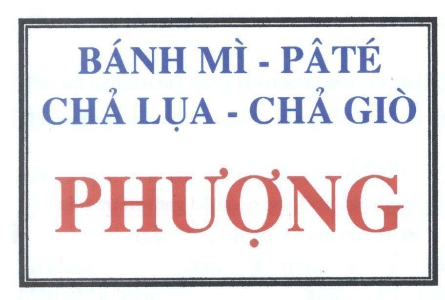 Mẫu nhãn hiệu Bánh mì - pâté chả lụa - chả giò Phượng