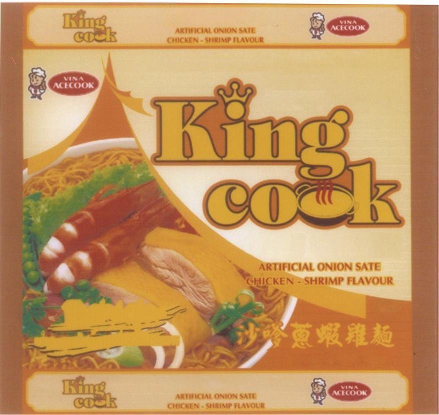 Mẫu nhãn hiệu King cook VINA ACECOOK ARTIFICIAL ONION SATE CHICKEN SHRIMP FLAVOUR [Sa ji cong xia ji mian]