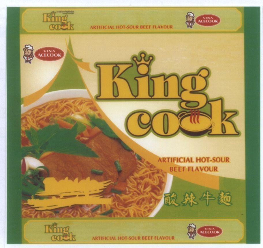 Mẫu nhãn hiệu King cook VINA ACECOOK ARTIFICIAL HOT-SOUR BEEF FLAVOUR [Suan la niu mian: hương vị thịt bò chua cay nhân tạo]