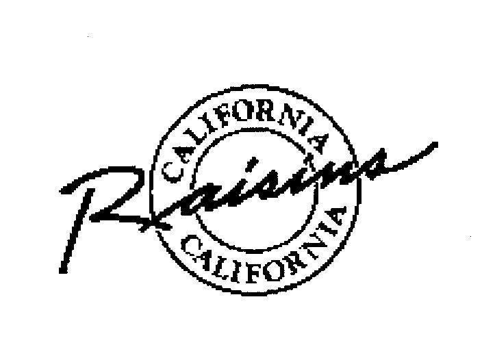 Mẫu nhãn hiệu RAISINS CALIFORNIA