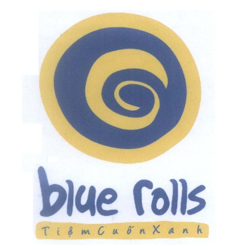 Mẫu nhãn hiệu blue rolls Tiệm Cuốn Xanh