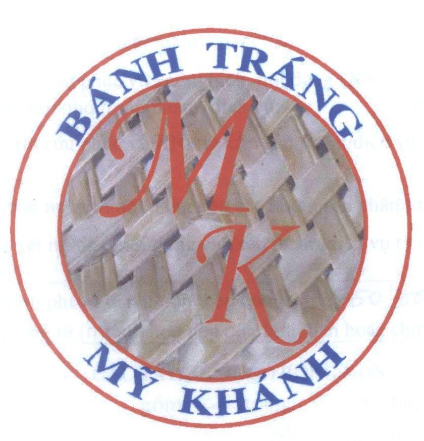 Mẫu nhãn hiệu MK Bánh tráng Mỹ Khánh