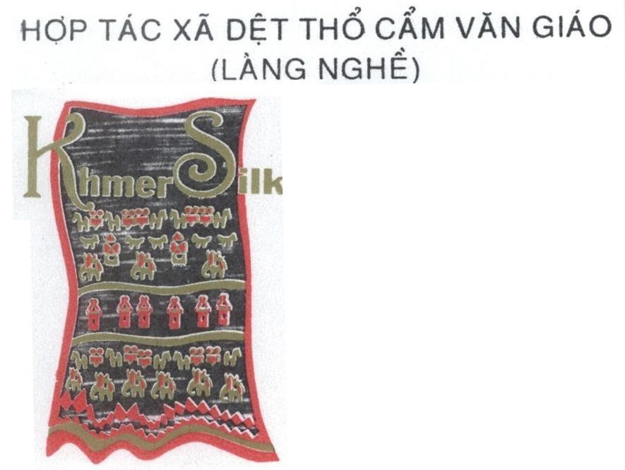 Mẫu nhãn hiệu Hợp tác xã dệt thổ cẩm Văn Giáo (làng nghề) Khmer Silk