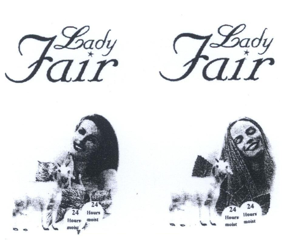 Mẫu nhãn hiệu Lady Fair 24 Hours moist