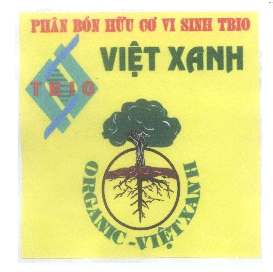 Mẫu nhãn hiệu Việt Xanh Phân Bón Hữu Cơ Vi Sinh TBIO S ORGANIC - Việt Xanh
