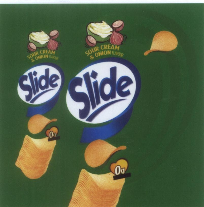 Mẫu nhãn hiệu SLIDE SOUR CREAM & ONION FLAVOUR Og
