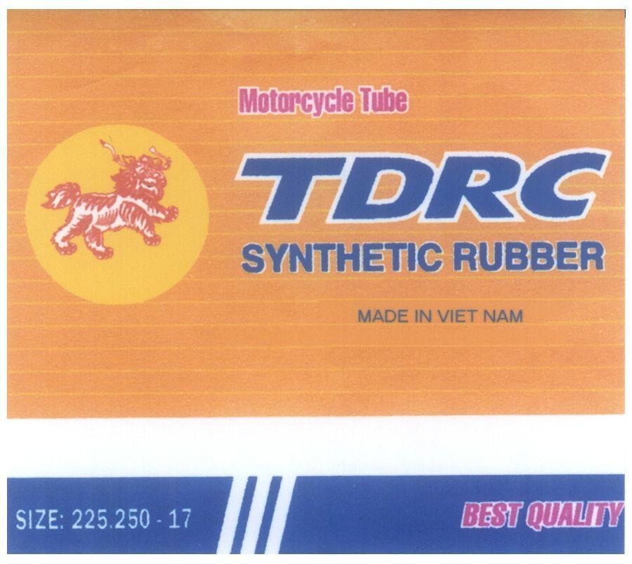 Mẫu nhãn hiệu TDRC SYNTHETIC RUBBER Motorcycle Tube MADE IN VIETNAM...