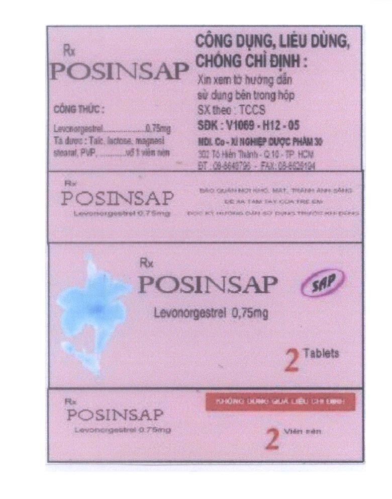Mẫu nhãn hiệu POSINSAP SAP.....