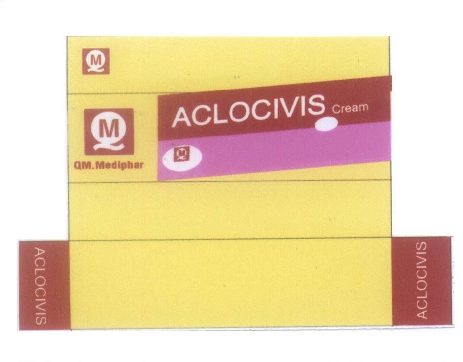 Mẫu nhãn hiệu ACLOCIVIS Cream QM.Mediphar