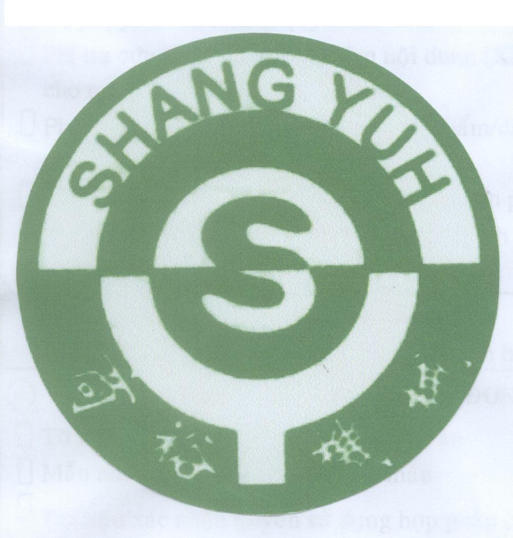 Mẫu nhãn hiệu S SHANG YUH [SHANG YUH: cơ khí thương dụ]
