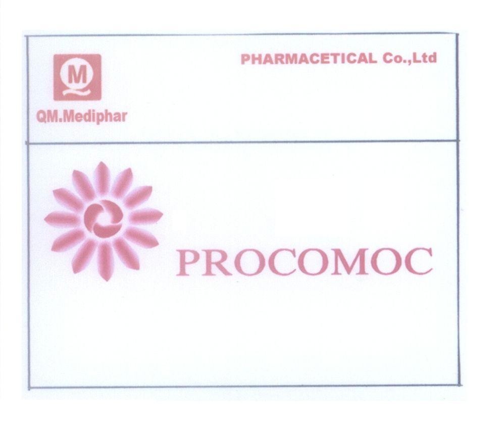 Mẫu nhãn hiệu PROCOMOC Q M QM.Mediphar PHARMACEUTICAL Co.,Ltd