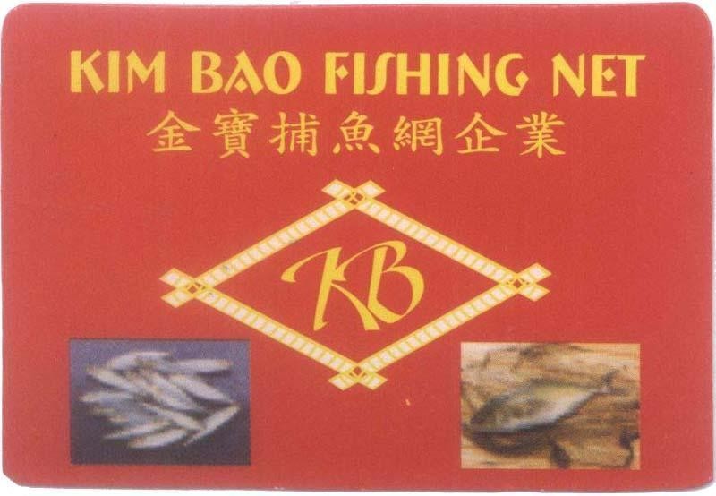 Mẫu nhãn hiệu KIM BAO FISHING NET K B [jin bao pu yu wang qi ye: cơ sở lưới đánh bắt Kim Bảo]