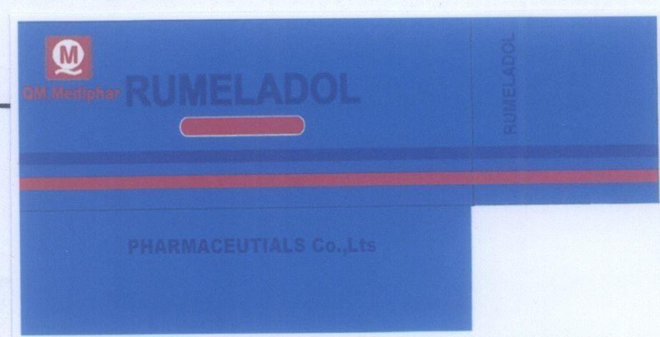 Mẫu nhãn hiệu RUMELADOL Q M QM.Mediphar PHARMACEUTIALS Co.,Lts