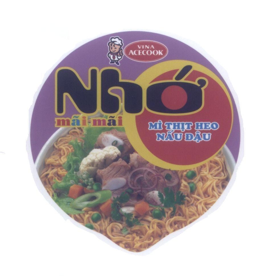 Mẫu nhãn hiệu VINA ACECOOK Nhớ mãi mãi mì thịt heo nấu đậu