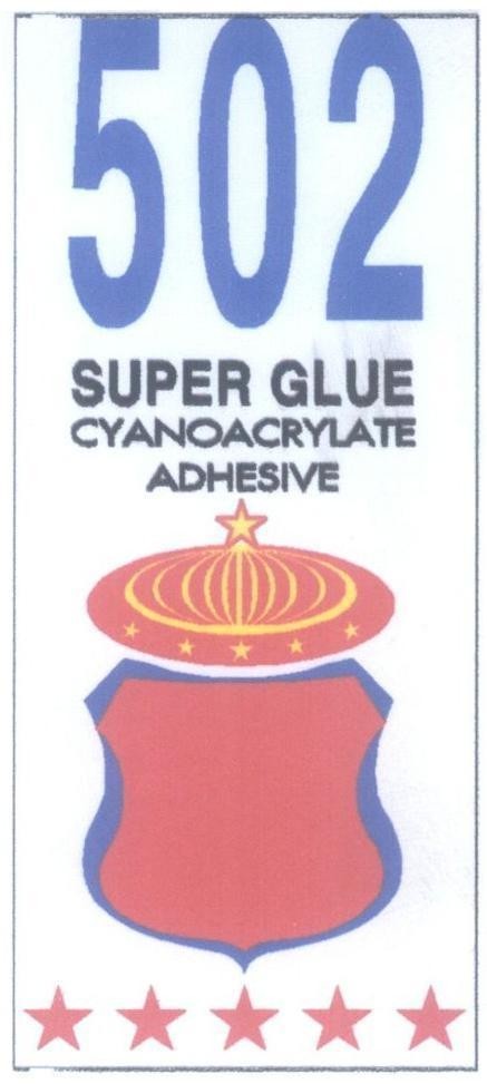 Mẫu nhãn hiệu 502 SUPER GLUE CYANOACRYLATE ADHESIVE
