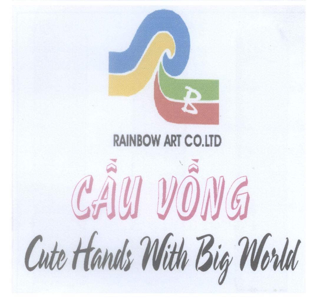 Mẫu nhãn hiệu RAINBOW ART CO.LTD Cầu Vồng Cute Hands With Big World R B