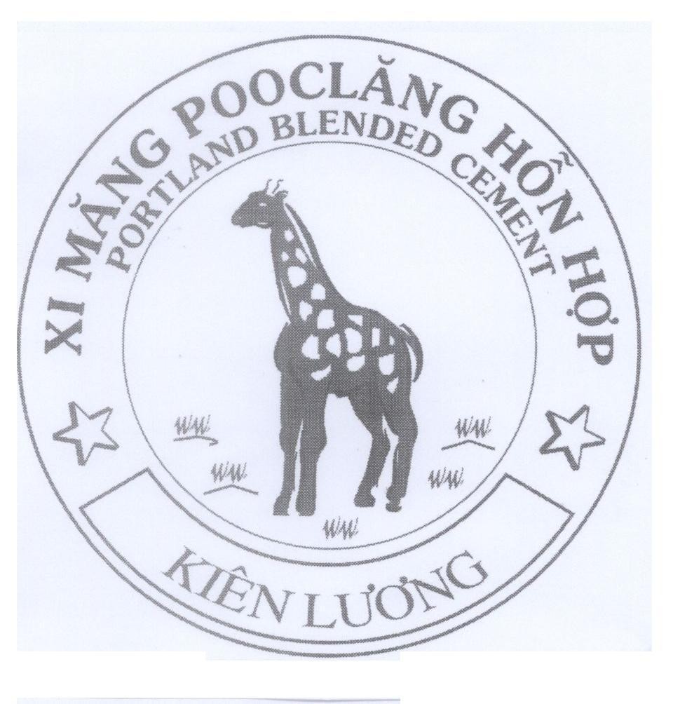 Mẫu nhãn hiệu KIÊN LƯƠNG Xi măng Pooclăng hỗn hợp PORTLAND BLENDED CEMENT