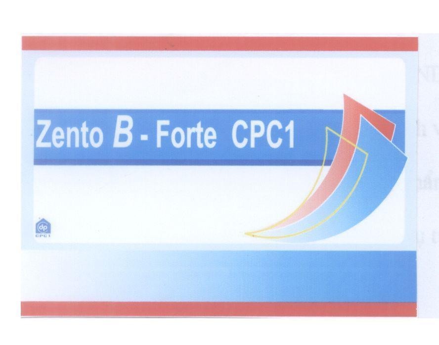 Mẫu nhãn hiệu Zento B - Forte CPC1 dp