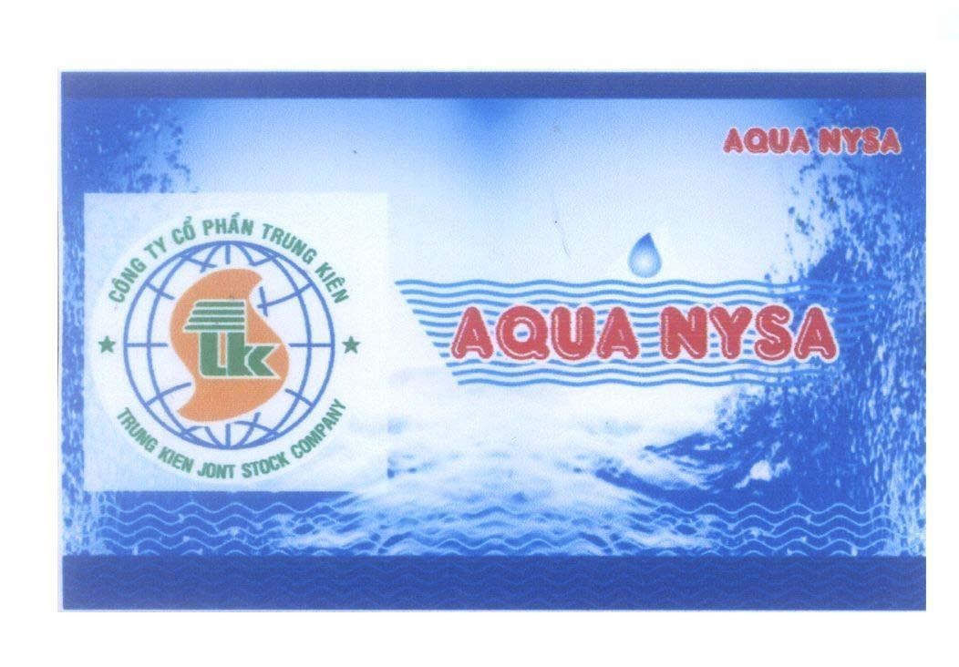 Mẫu nhãn hiệu S tk AQUA NYSA Công ty cổ phần Trung Kiên TRUNG KIEN JONT STOCK COMPANY