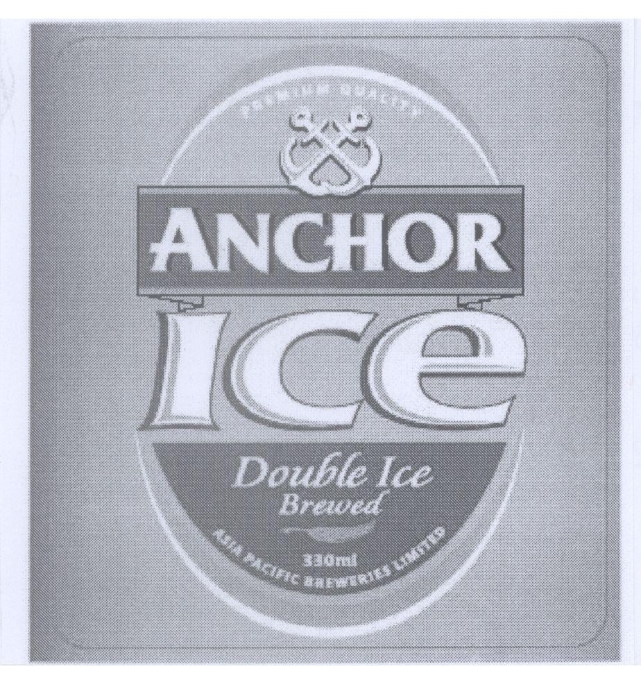 Mẫu nhãn hiệu ANCHOR ICE Doble Ice Brewed ASIA PACIFIC BREWERIES LIMITED PREMIUM QUALITY