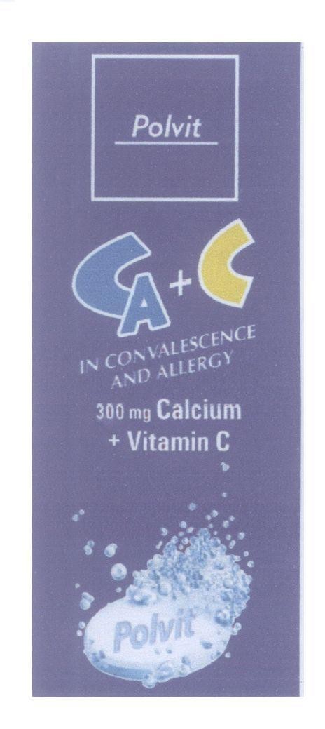 Mẫu nhãn hiệu Polvit IN CONVALESCENCE AND ALLERGY CA + C 300 mg Calcium + Vitamin C