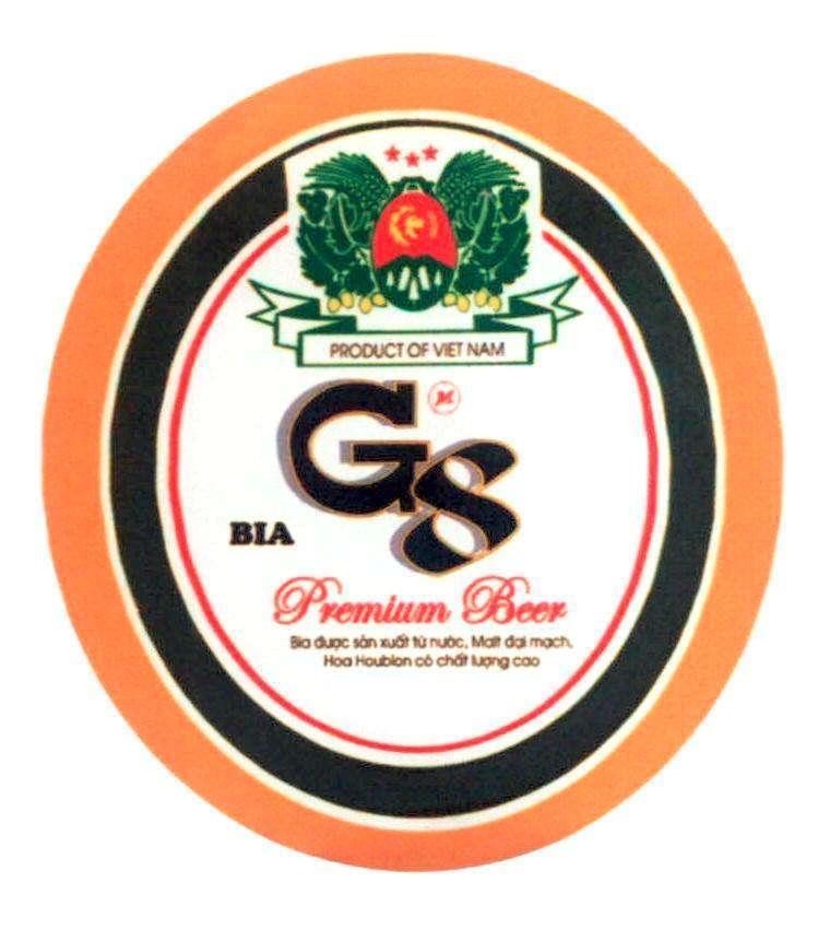 Mẫu nhãn hiệu BIA G8 PRODUCT OF VIET NAM Premium Beer Bia được sản xuất từ nư