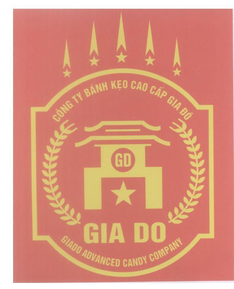 Mẫu nhãn hiệu GD GIA DO công ty bánh kẹo cao cấp Gia Đô GIADO ADVANCED CANDY COMPANY