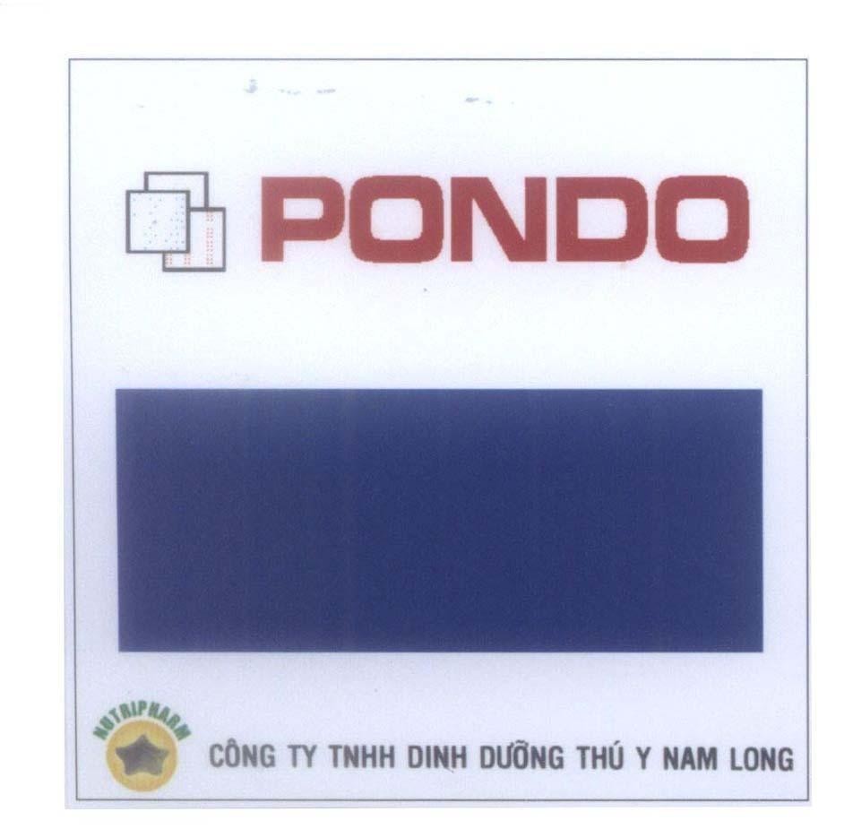 Mẫu nhãn hiệu PONDO NUTRIPHARM Công Ty TNHH Dinh Dưỡng Thú Y Nam Long