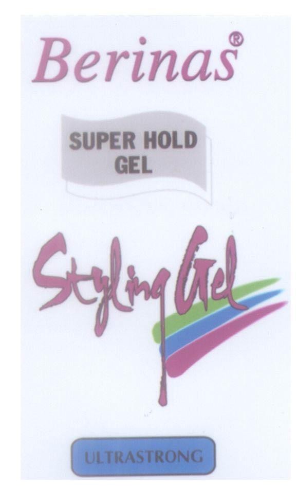Mẫu nhãn hiệu Berinas SUPER HOLD GEL Styling Gel ULTRASTRONG