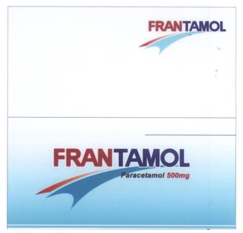 Mẫu nhãn hiệu FRANTAMOL Paracetamol 500mg