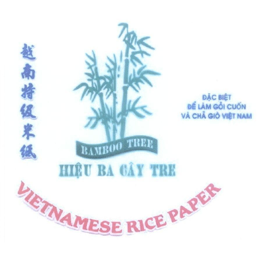 Mẫu nhãn hiệu BAMBOO TREE Hiệu Ba Cây Tre VIETNAMESE RICE PAPER [Bánh Tráng Việt Nam Đặc Biệt]