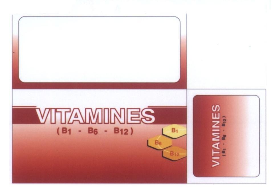 Mẫu nhãn hiệu VITAMINES (B1-B6-B12)