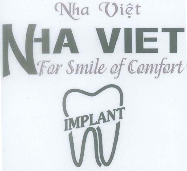 Mẫu nhãn hiệu Nha Việt NHA VIET For Smile of Comfort IMPLANT