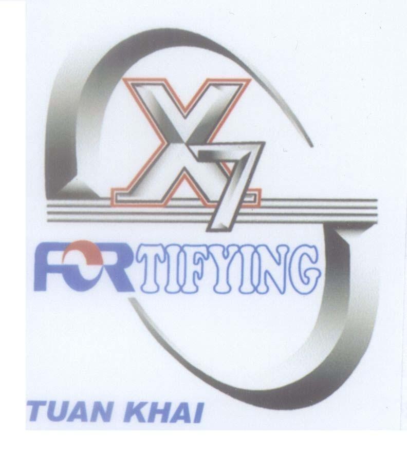Mẫu nhãn hiệu X7 FORTIFYING TUAN KHAI