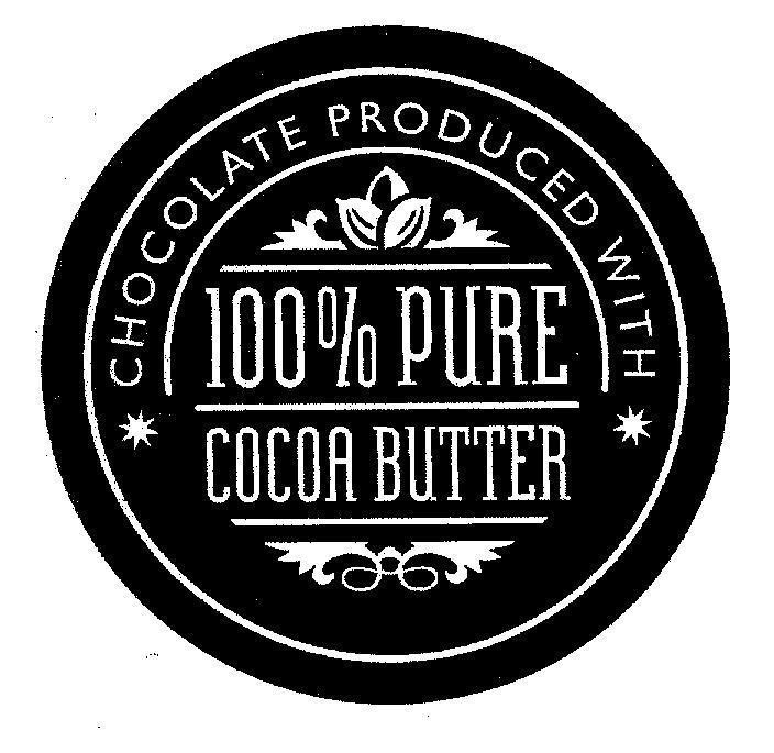Mẫu nhãn hiệu CHOCOLATE PRODUCED WITH 100% PURE COCOA BUTTER