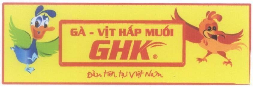 Mẫu nhãn hiệu Gà-vịt hấp muối GHK đầu tiên tại Việt Nam