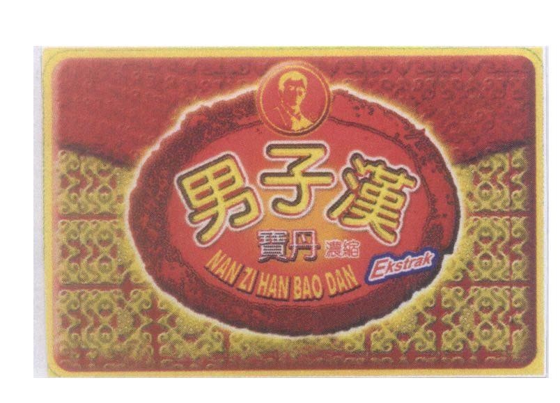 Mẫu nhãn hiệu NAN ZI HAN BAO DAN Ekstrak [Nan:đàn ông, Zi:con trai, Han:bạn/đồng chí, Bao:bảo vệ, Dan:viên, Nongsuo:tập trung]