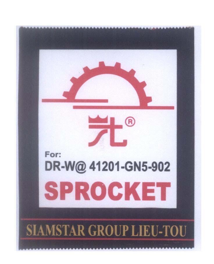 Mẫu nhãn hiệu S T For: DR-W@41201-GN5-902 SPROCKET SIAMSTAR GROUP LIEU - TOU